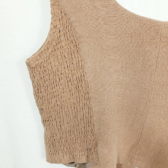Kori, Women's Linen Blend Vest Button Down Front, Size Large, runs small Boho - Picture 7 of 15